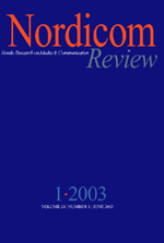 Cover of Nordicom Review 24 (1) 2003